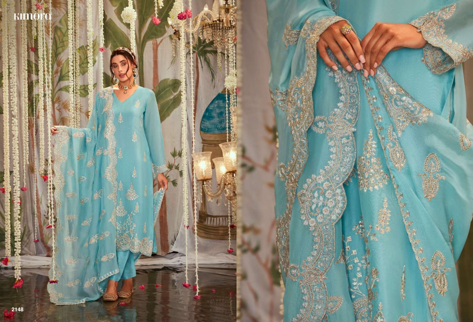 Kimora Ltrh Pure Organza Designer Salwar Suits Wholesale catalog