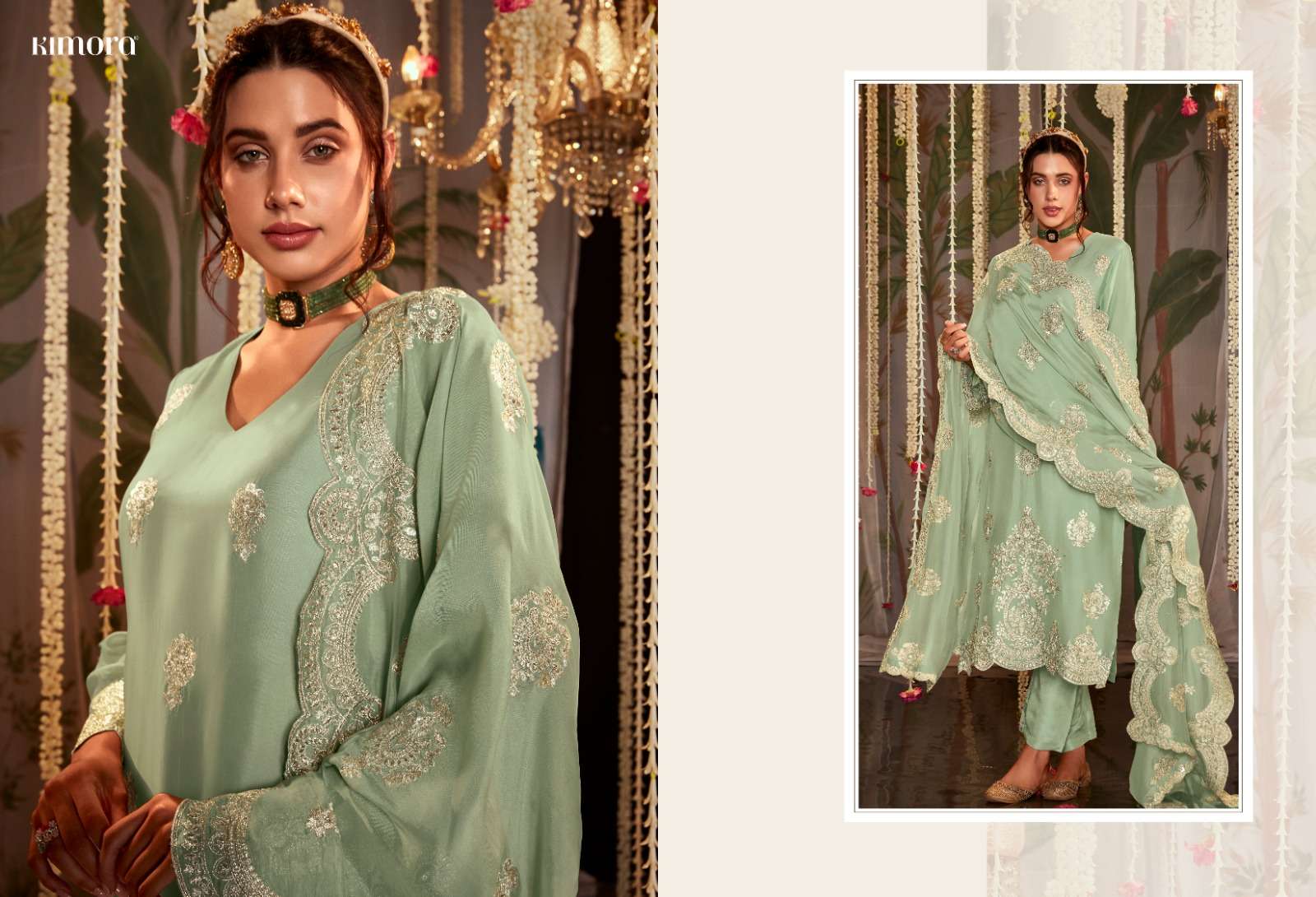 Kimora Ltrh Pure Organza Designer Salwar Suits Wholesale catalog