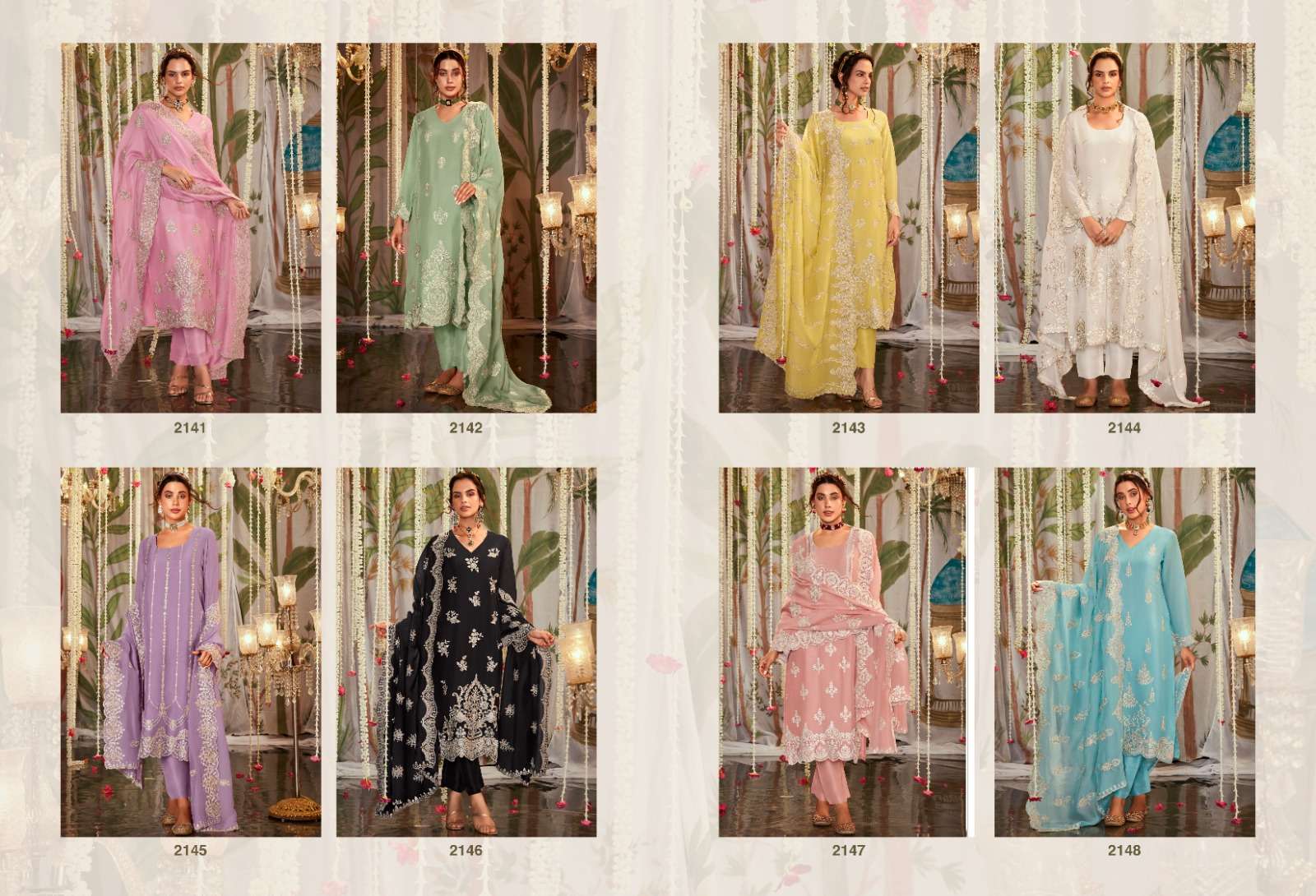 Kimora Ltrh Pure Organza Designer Salwar Suits Wholesale catalog