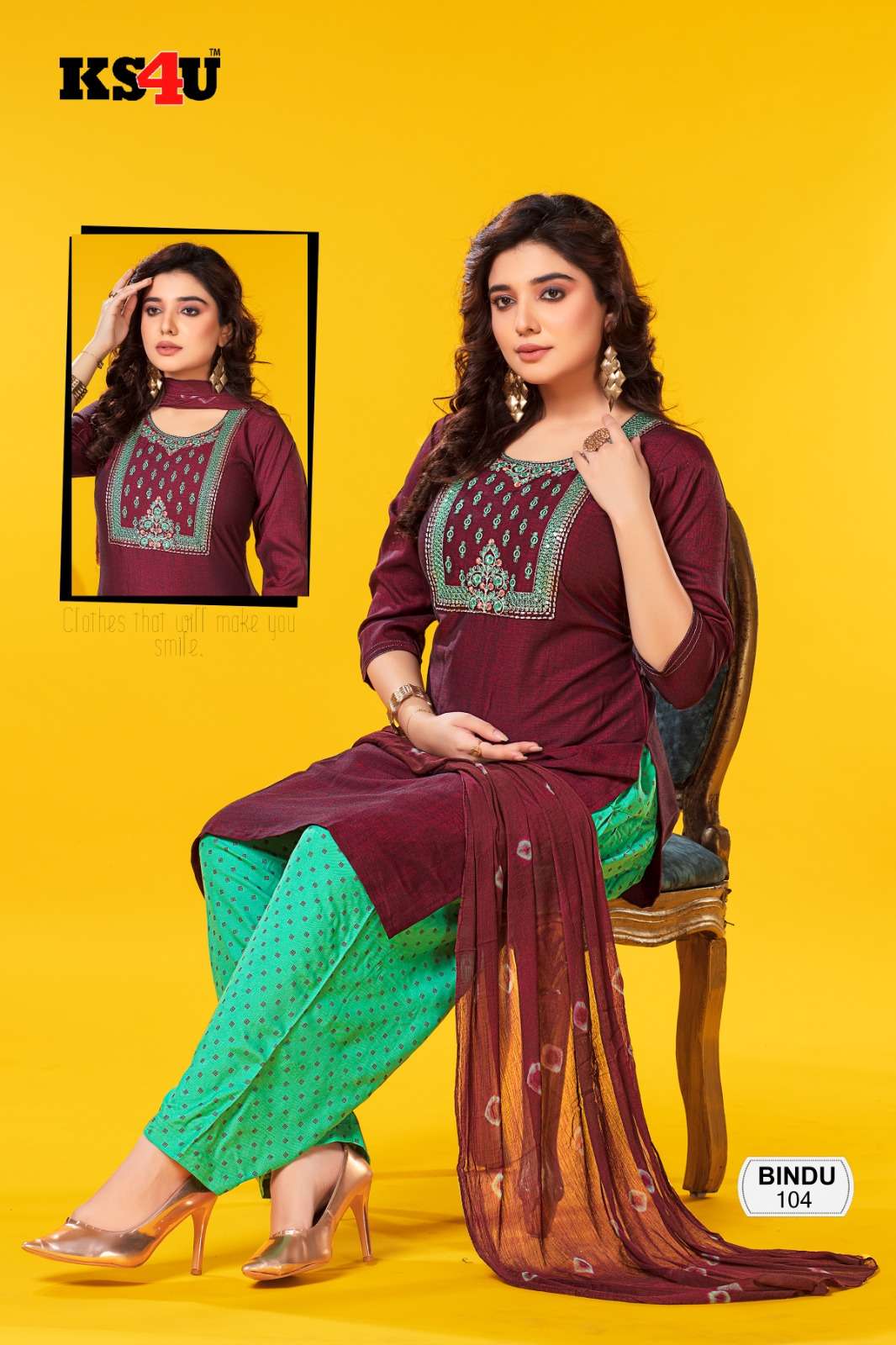 KS4U BINDU PATIYALA SET Dress Materials Wholesale catalog