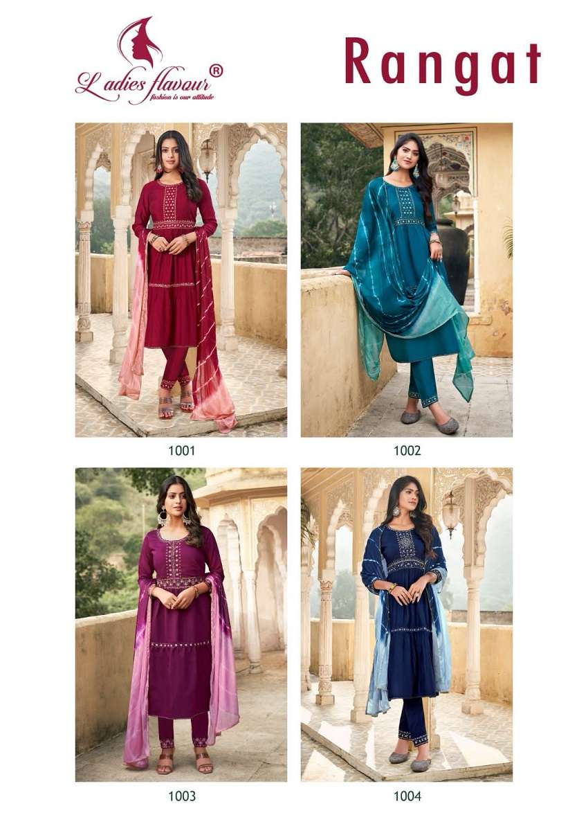 Ladies Flavour Rangat Vol-1 -Kurti Pant With Dupatta -Wholesale Catalog