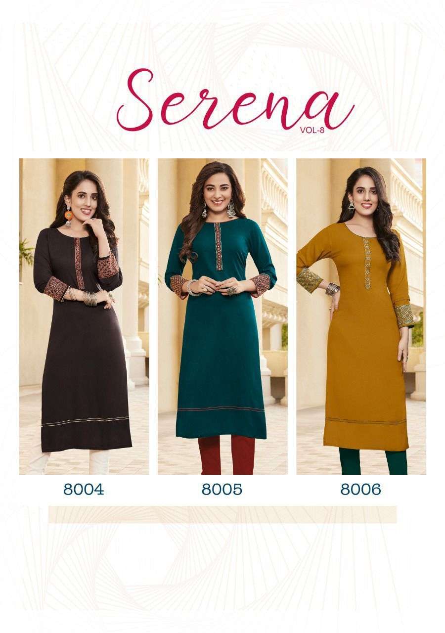  Ladies Flavour Serena vol-8 Kurti Wholesale catalog