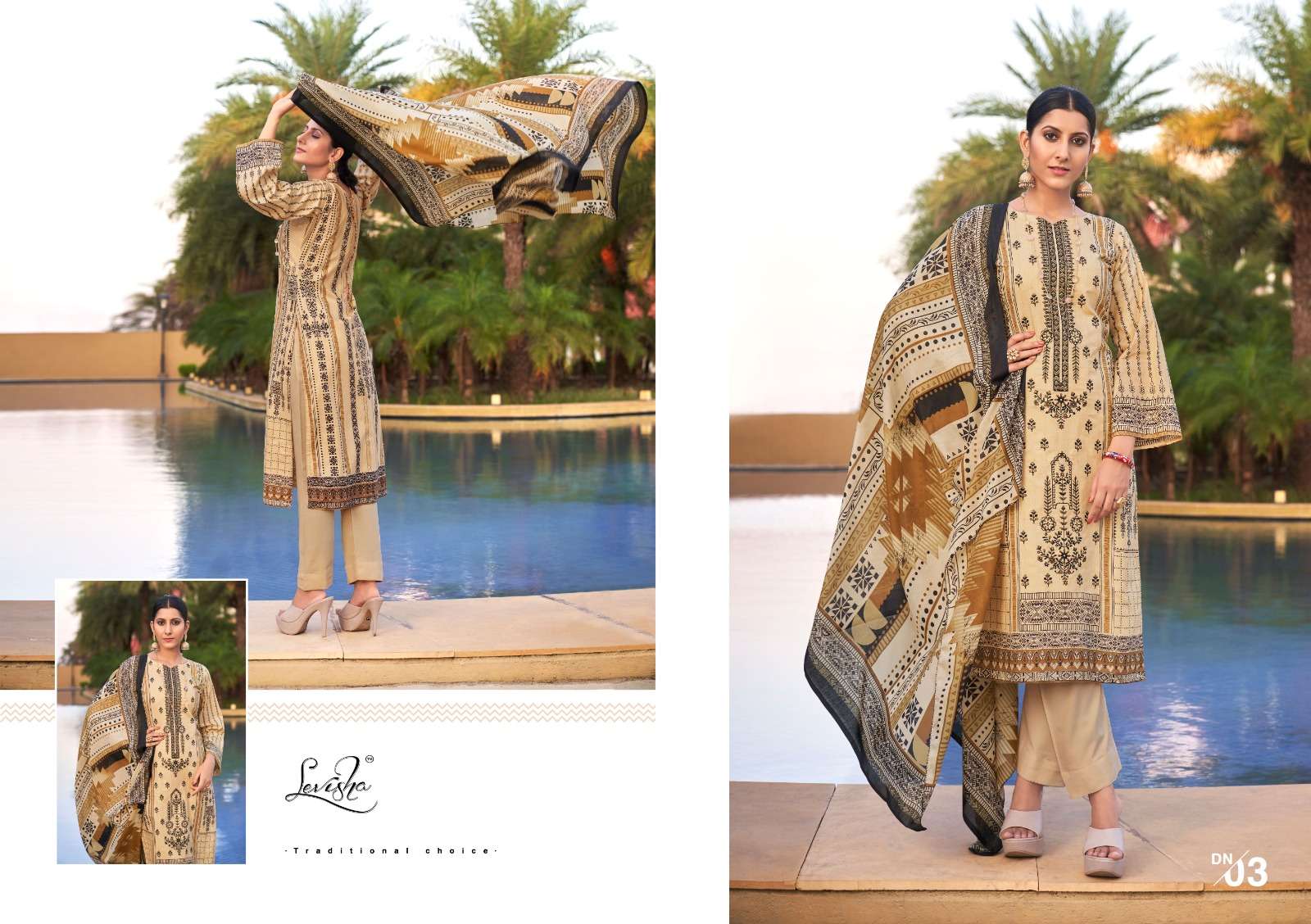 Levisha Jashn E Noor Cambric Cotton Dress Material Wholesale catalog
