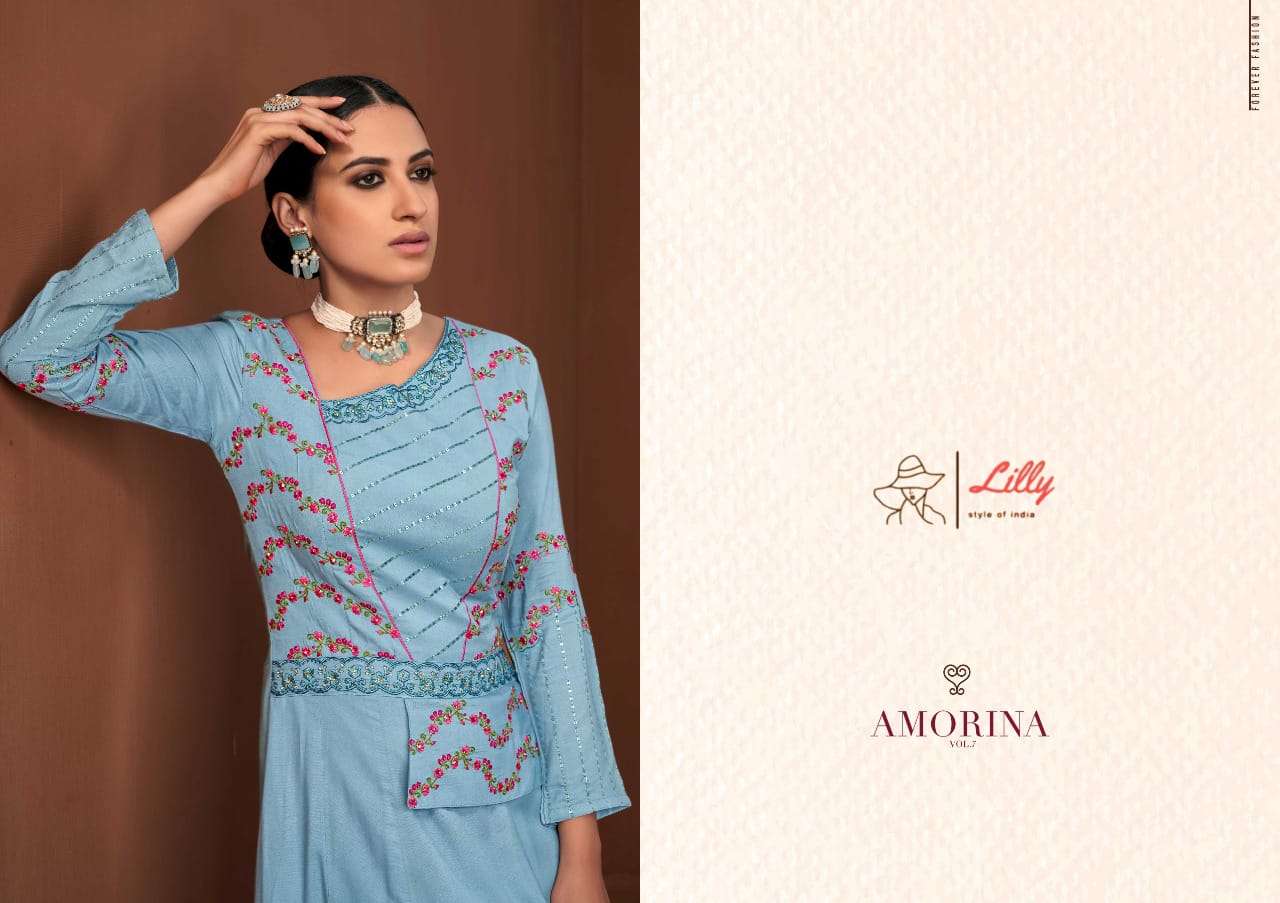 Lilly AMORINA VOL-7 Gown Kurti Wholesale catalog