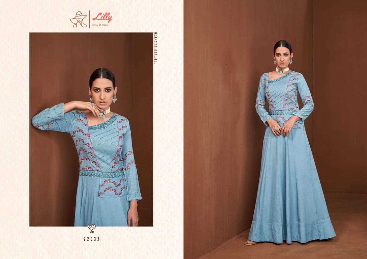 Lilly AMORINA VOL-7 Gown Kurti Wholesale catalog