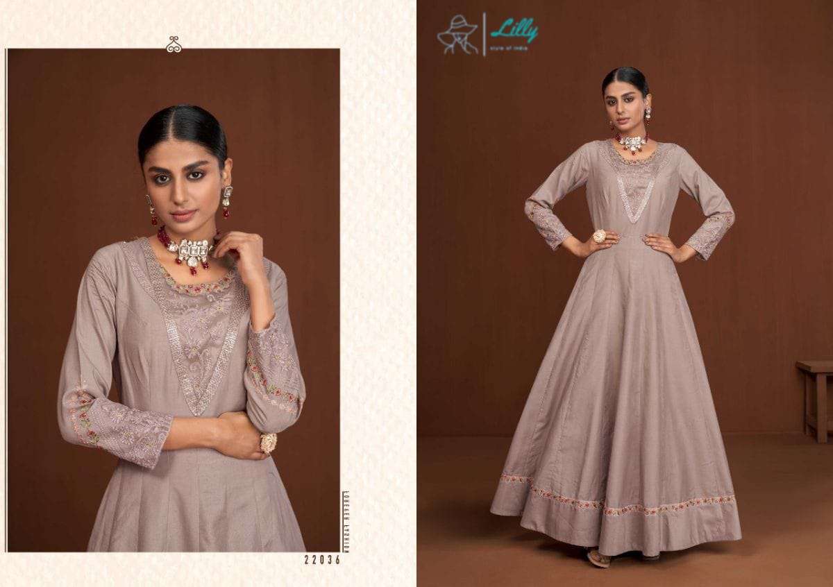 Lilly AMORINA VOL-7 Gown Kurti Wholesale catalog