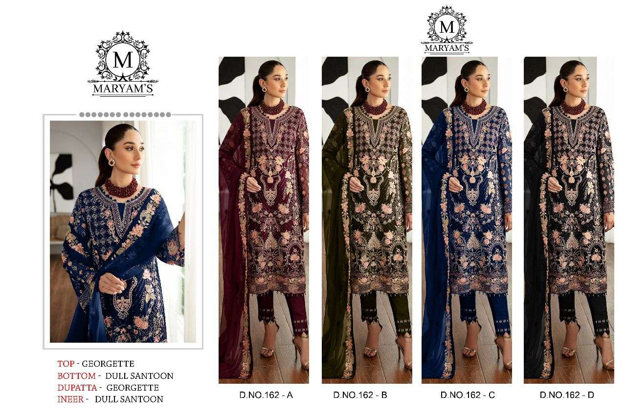 Maryams 162 Georgette Embroidery Salwar Kameez Wholesale catalog