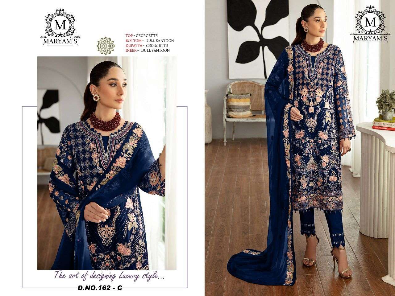 Maryams 162 Georgette Embroidery Salwar Kameez Wholesale catalog