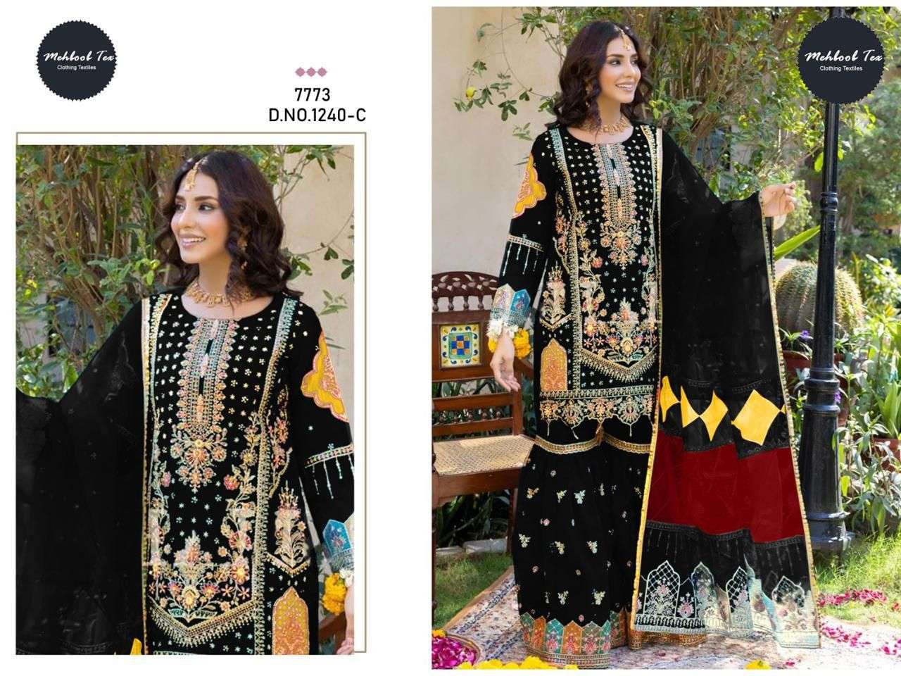 Mehboob Tex 1240 Organza Pakistani Suits Wholesale catalog