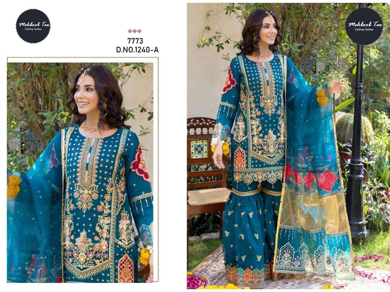 Mehboob Tex 1240 Organza Pakistani Suits Wholesale catalog