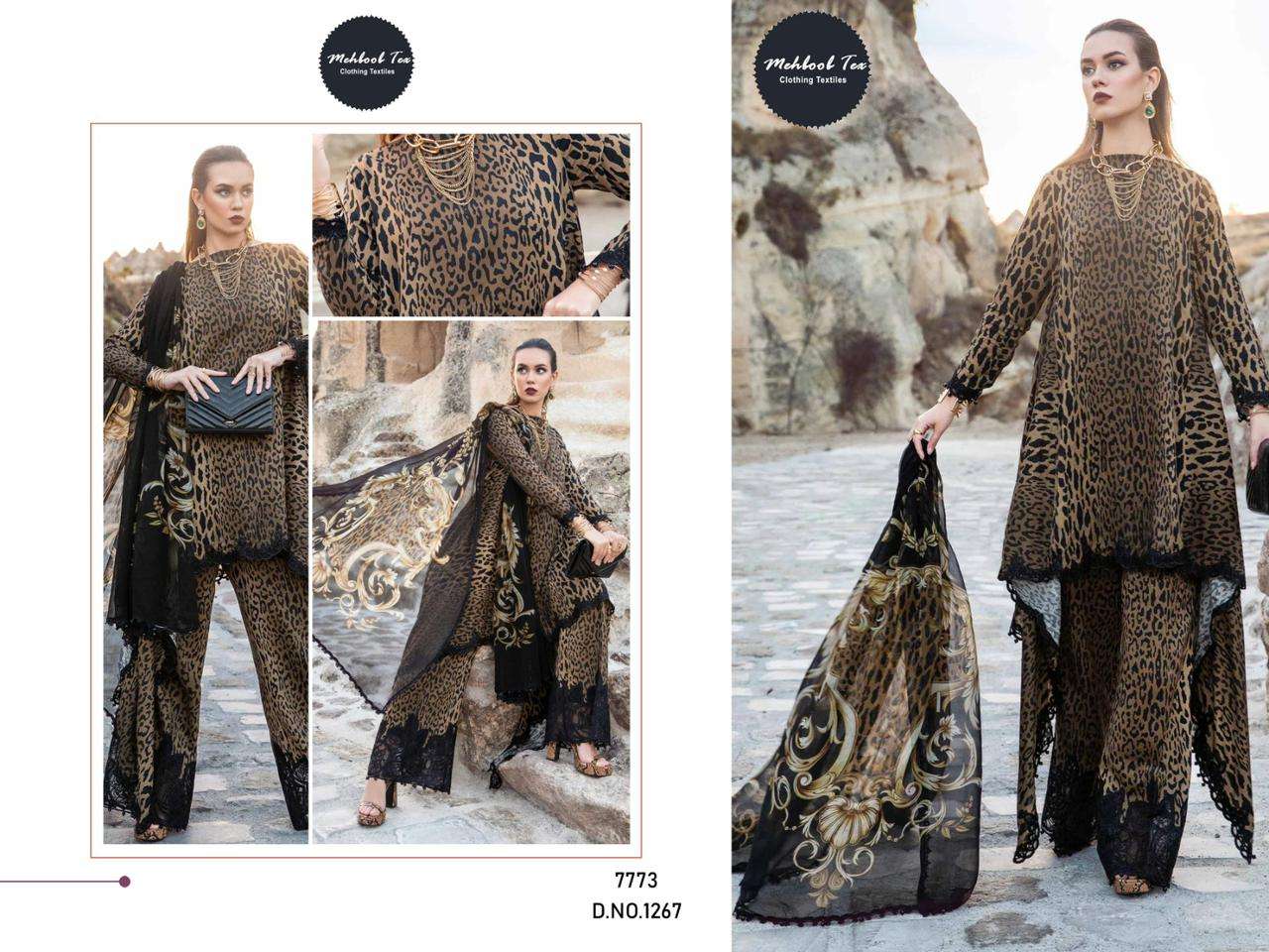 Mehboob Tex Maria B Hits 1267 Chiffon Dupatta Pakistani Suits Wholesale catalog