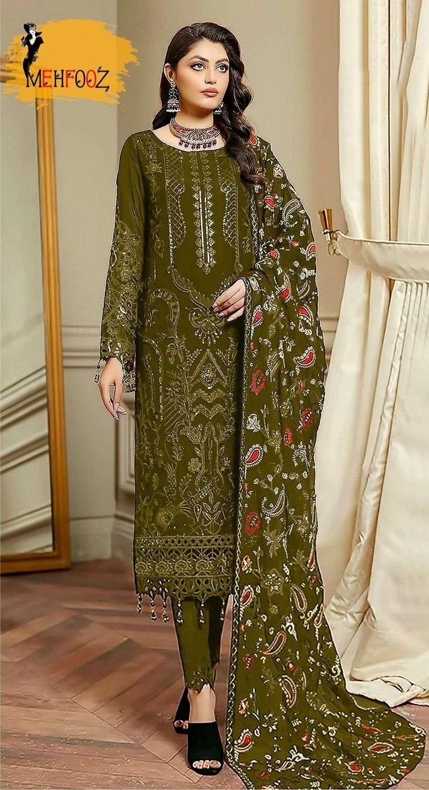 Mehfooz Aa 1014 Georgette Pakistani Suits Wholesale catalog