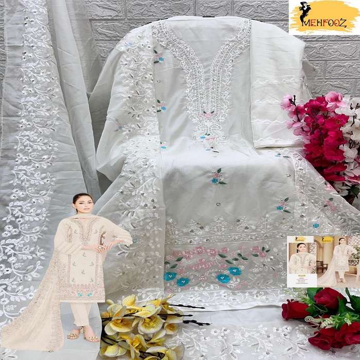 Mehfooz Pakistani Work Suits D No.-1019 -Dress Material -Wholesale Catalog