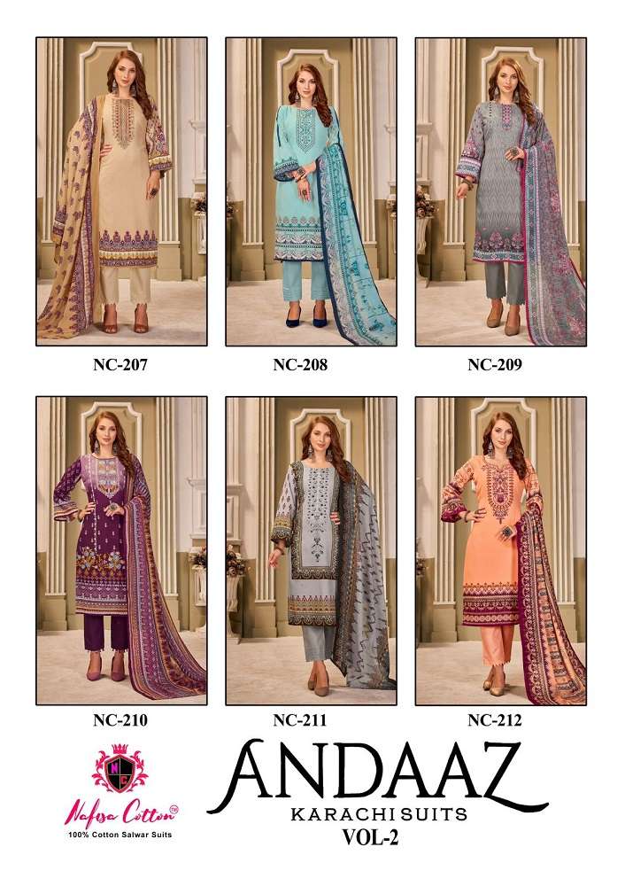 Nafisa Andaaz Vol 2 Dress Material Wholesale catalog