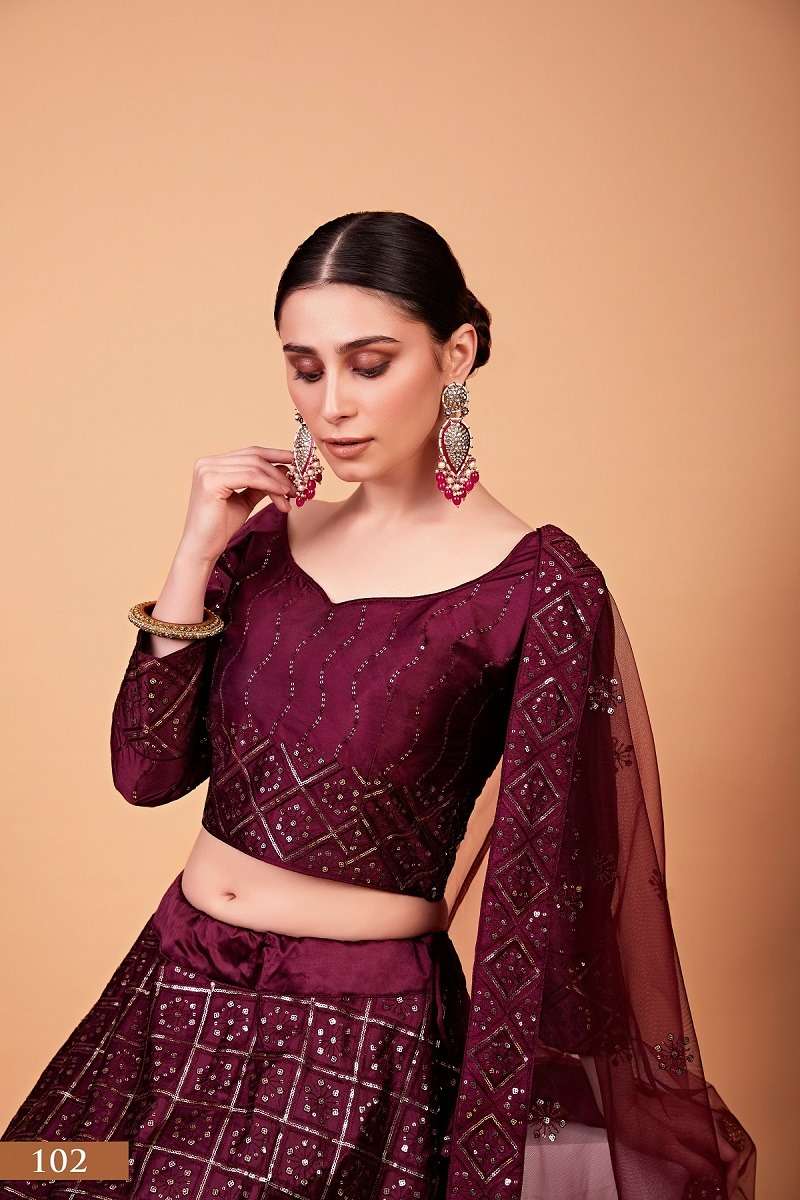 NAYRA VOL-1 WINE Lehenga choli Wholesale catalog