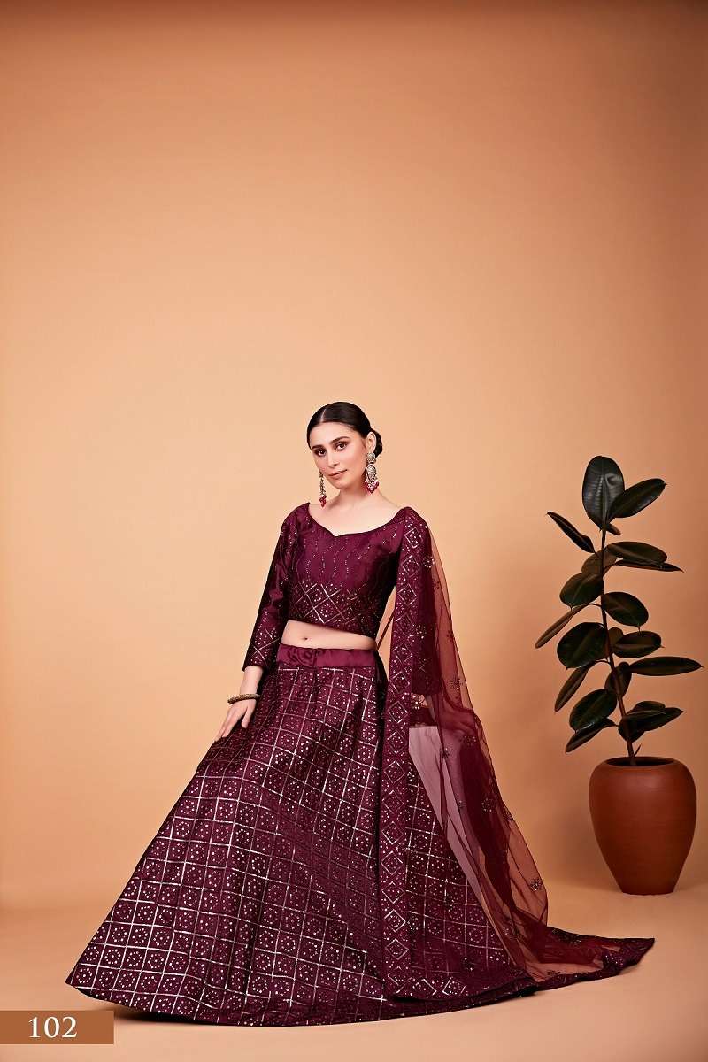 NAYRA VOL-1 WINE Lehenga choli Wholesale catalog