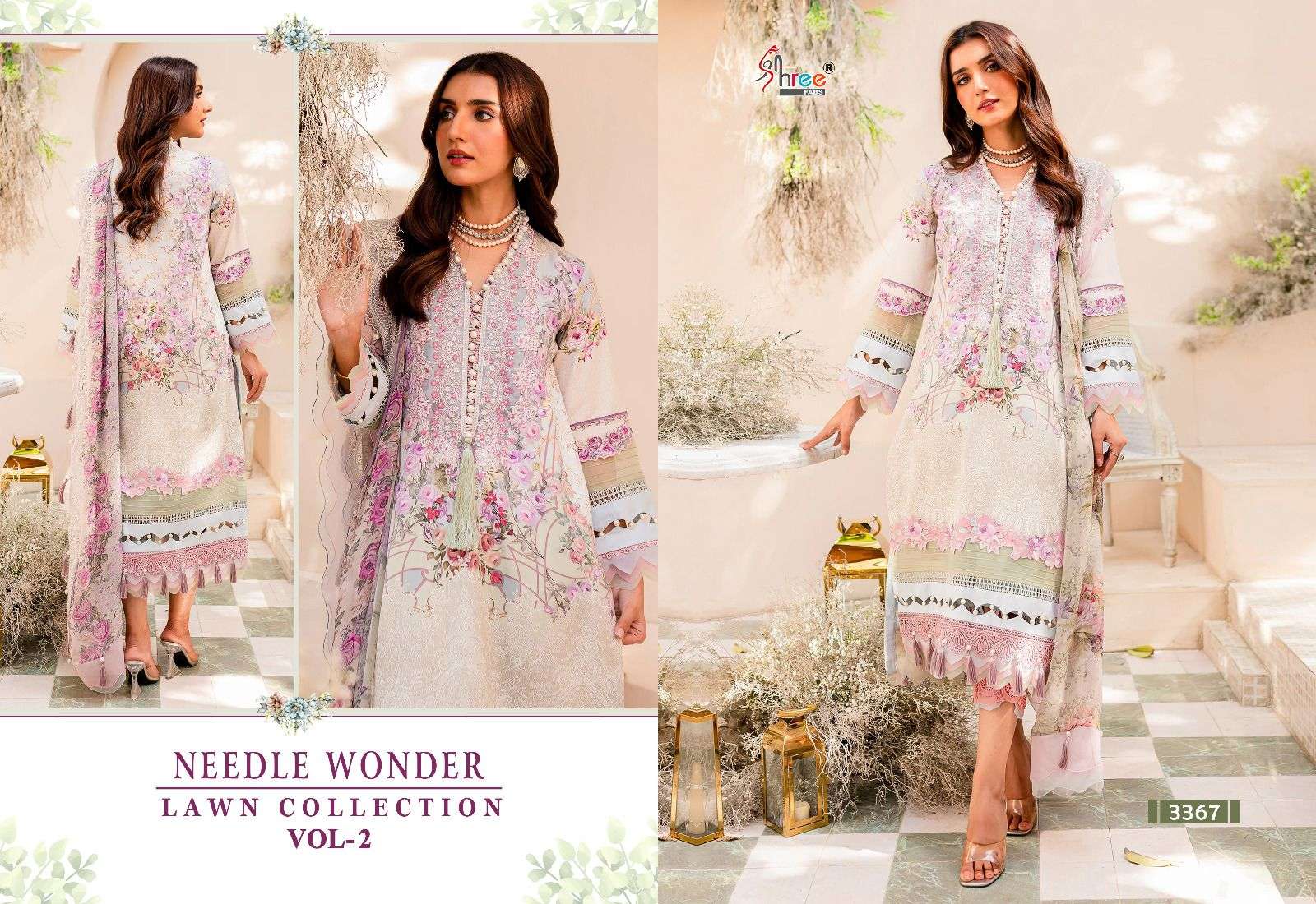NEEDLE WONDER LAWN COLLECTION VOL 2 siffon Salwar Kameez Wholesale catalog