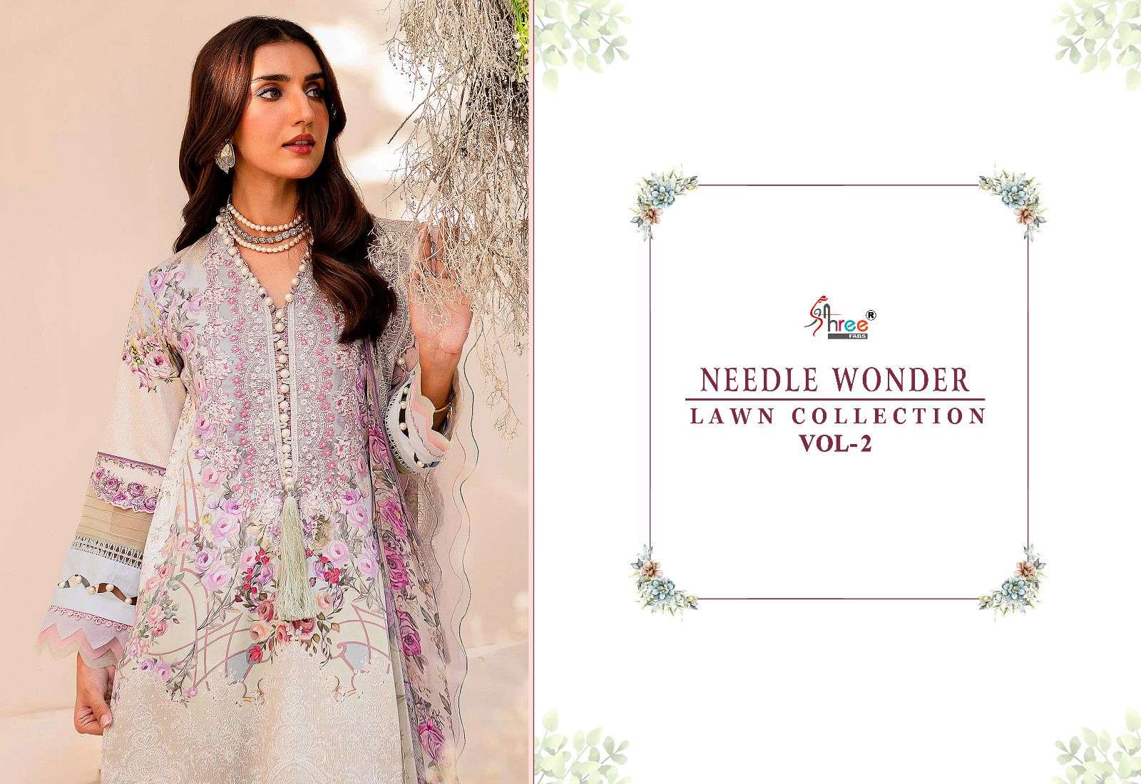 NEEDLE WONDER LAWN COLLECTION VOL 2 siffon Salwar Kameez Wholesale catalog