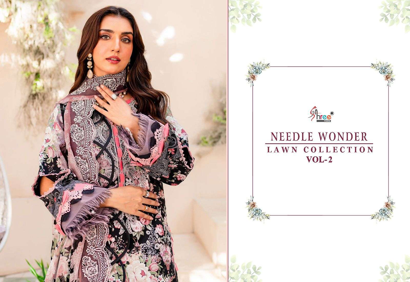 NEEDLE WONDER LAWN COLLECTION VOL 2 siffon Salwar Kameez Wholesale catalog
