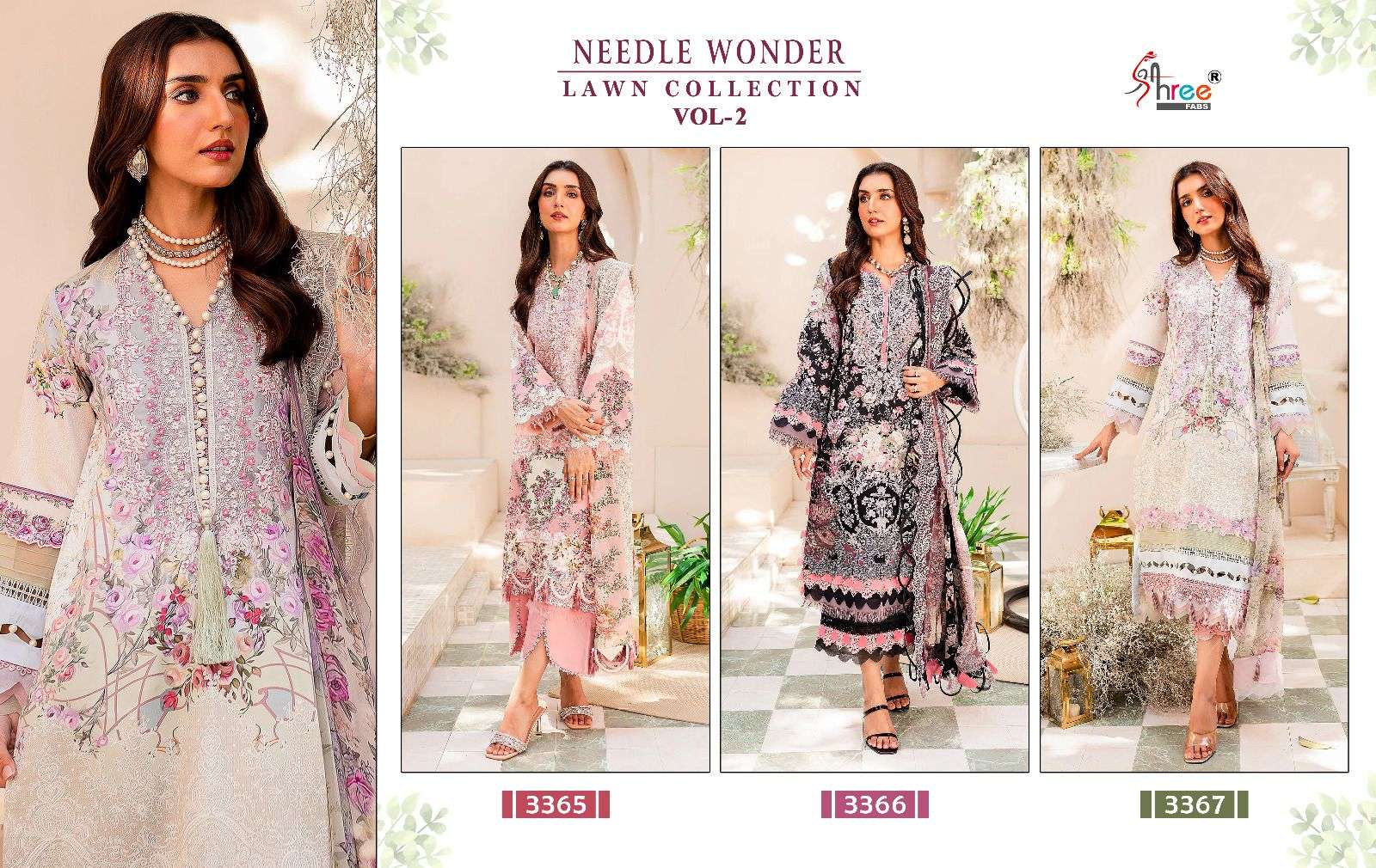 NEEDLE WONDER LAWN COLLECTION VOL 2 siffon Salwar Kameez Wholesale catalog