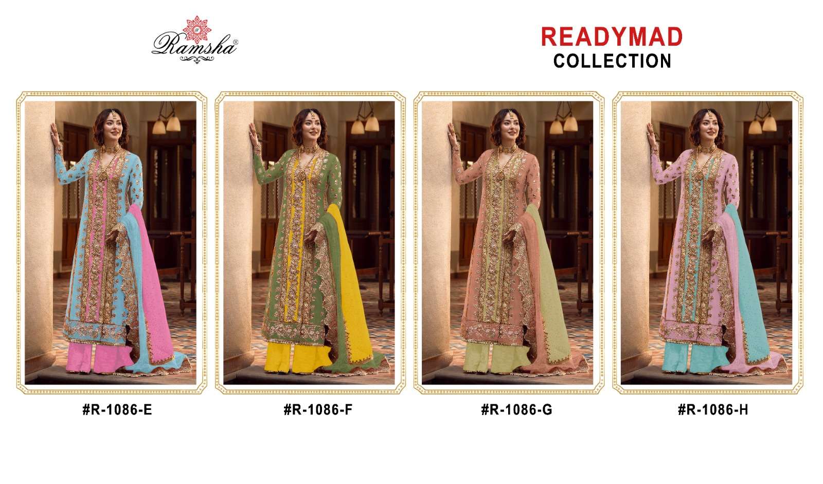 Ramsha R 1086 Nx Organza Pakistani Suits Wholesale catalog
