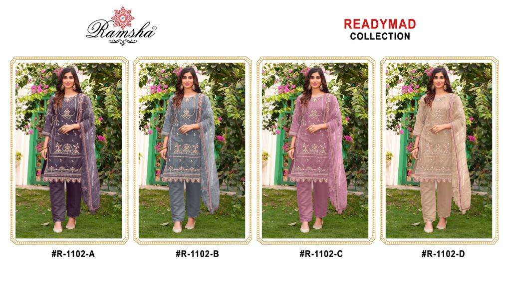 Ramsha R 1102 Organza Pakistani Suits Wholesale catalog