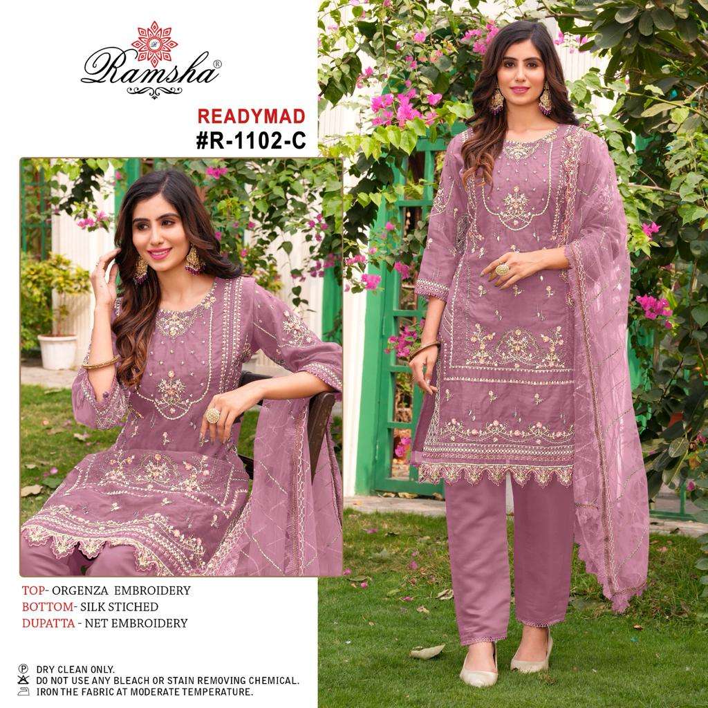 Ramsha R 1102 Organza Pakistani Suits Wholesale catalog