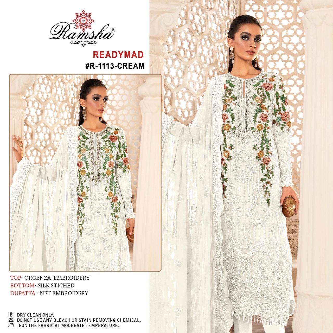 Ramsha R 1113 Organza Pakistani Suits Wholesale catalog