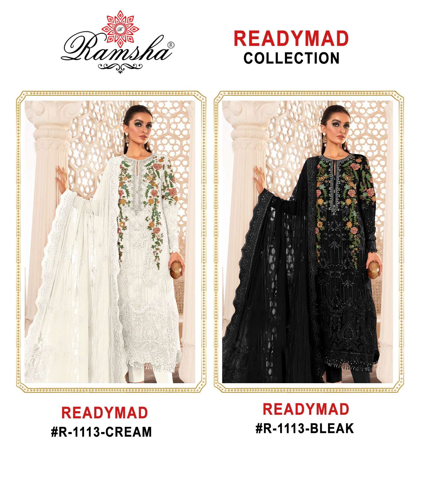 Ramsha R 1113 Organza Pakistani Suits Wholesale catalog