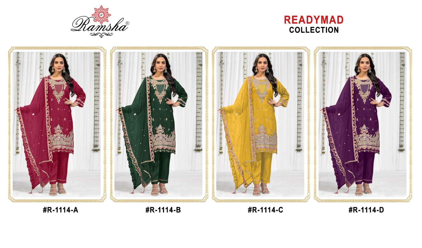 Ramsha R 1114 Pakistani Suits Wholesale catalog
