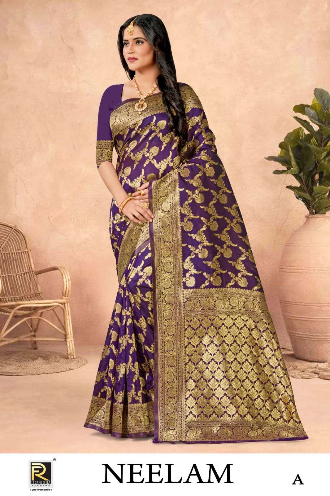 Ronisha Neelam banarasi Silk Saree Wholesale catalog