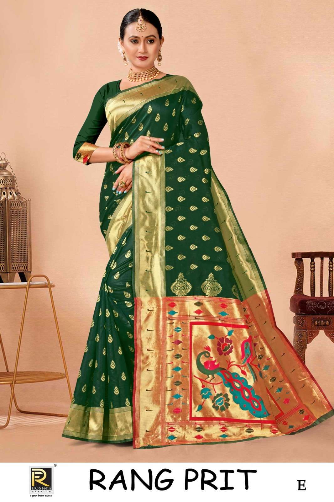 Ronisha Rang prit Banarasi Silk Designer Saree Wholesale catalog