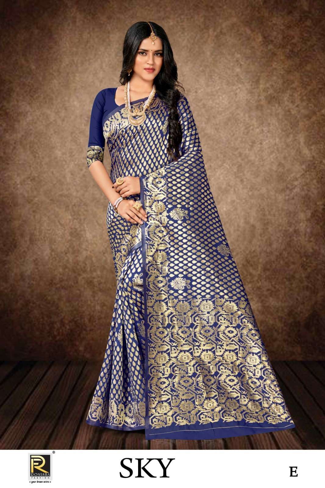 Ronisha Sky  banarasi Silk Saree Wholesale catalog
