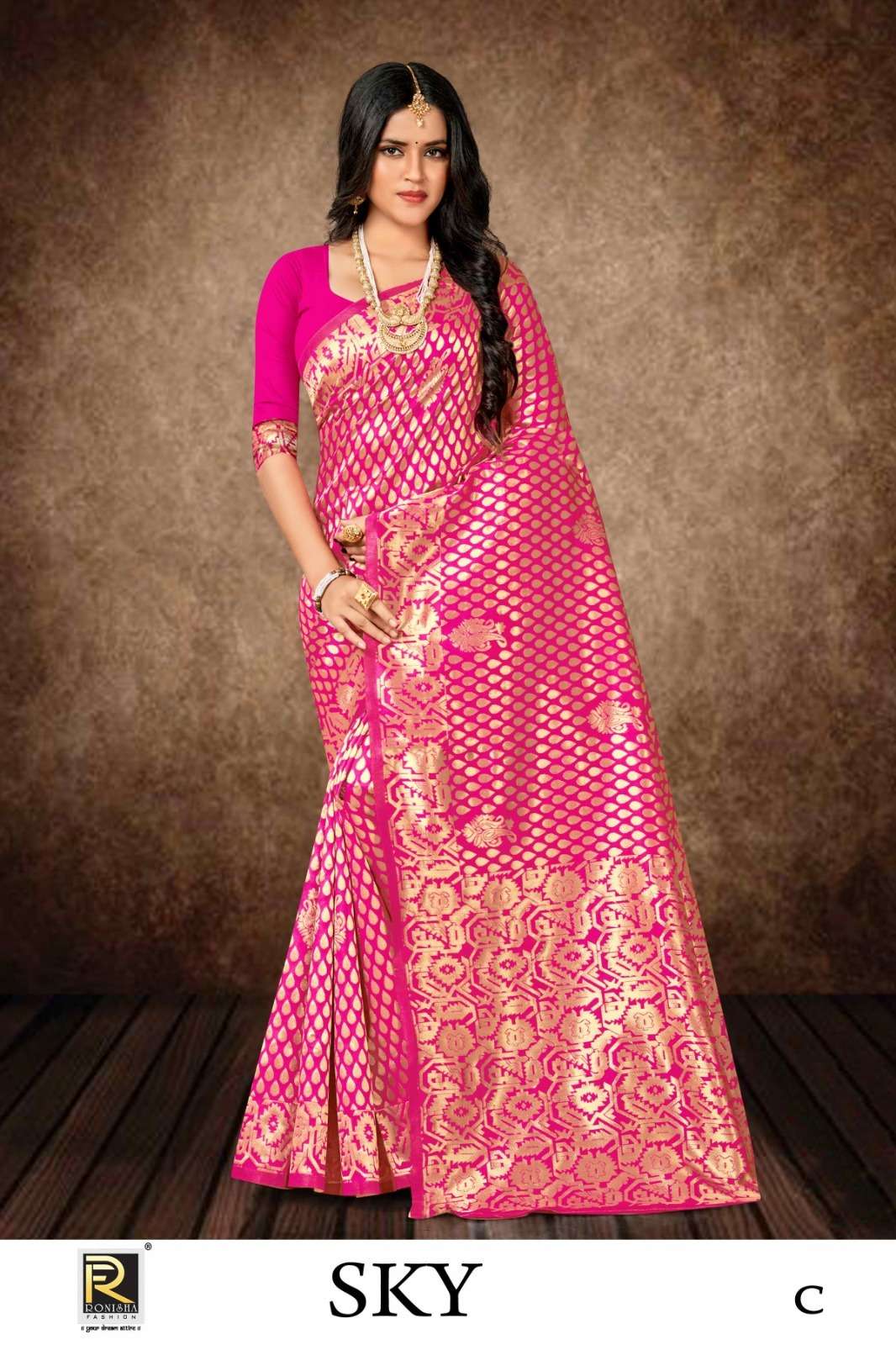 Ronisha Sky  banarasi Silk Saree Wholesale catalog
