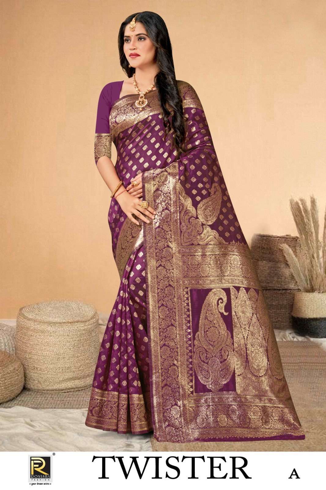 Ronisha Twister banarasi silk Saree Wholesale catalog