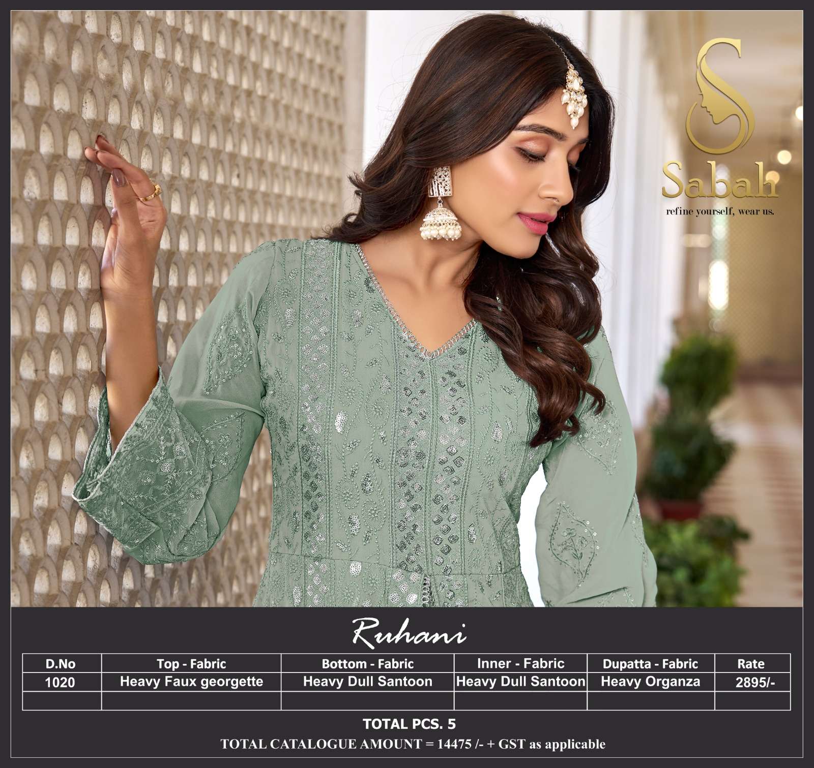 Sabah Ruhani Faux Georgette Designer Salwar Suits Wholesale catalog