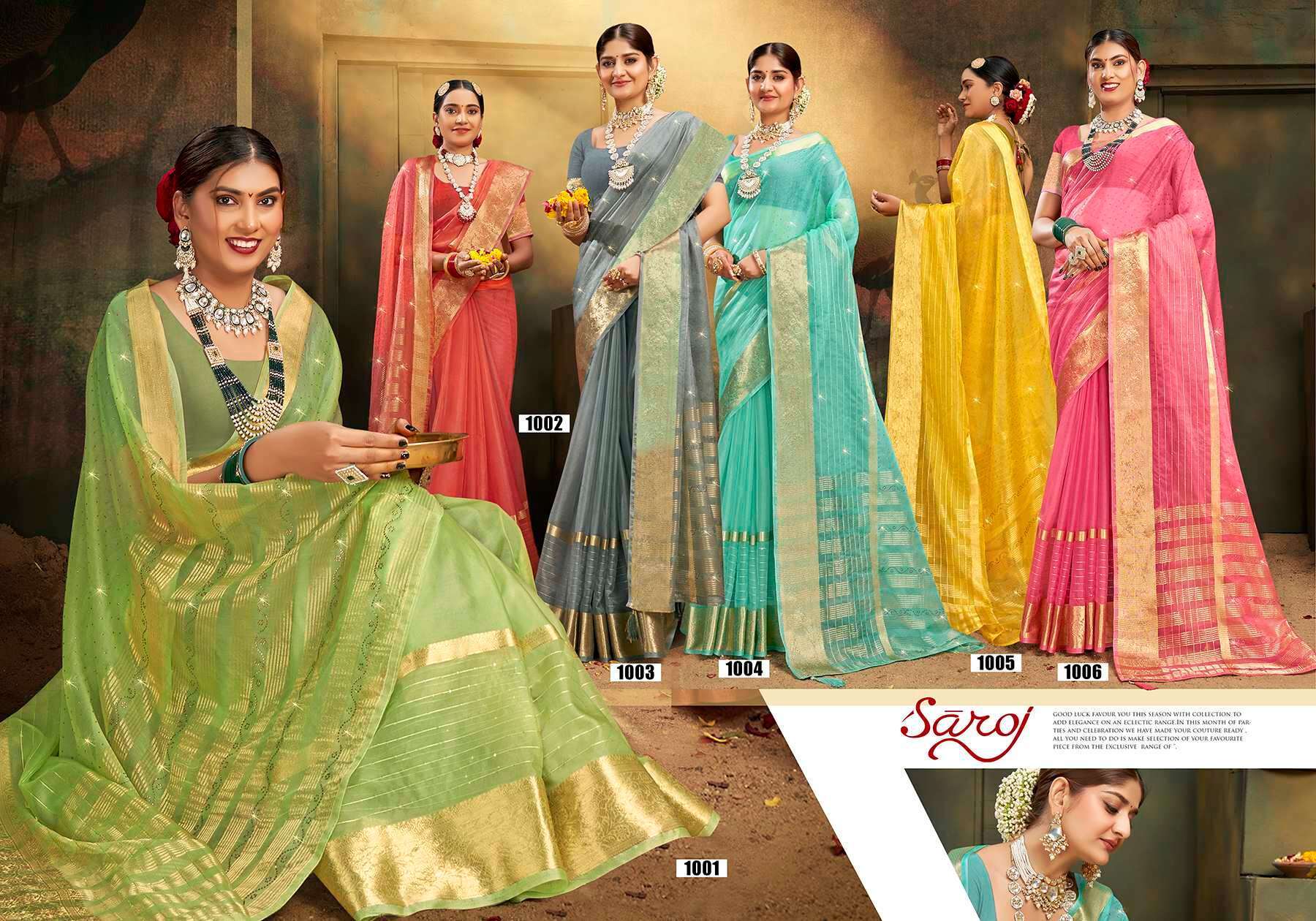 Saroj Aparnaa Soft organza  Saree Wholesale catalog  