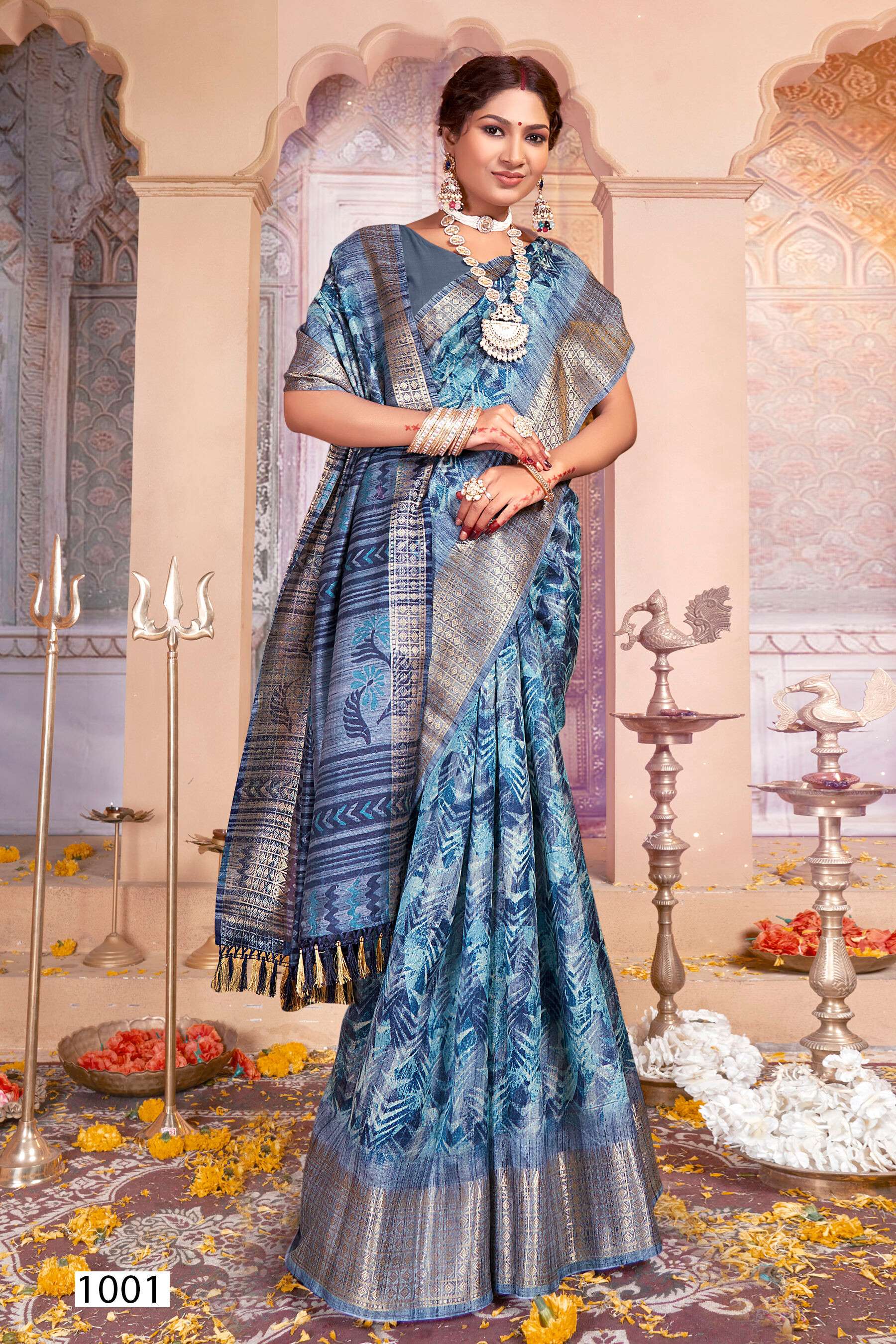 Saroj Golden Screen Vol - 12 Crystal jacquard border printed saree wholesale catalog