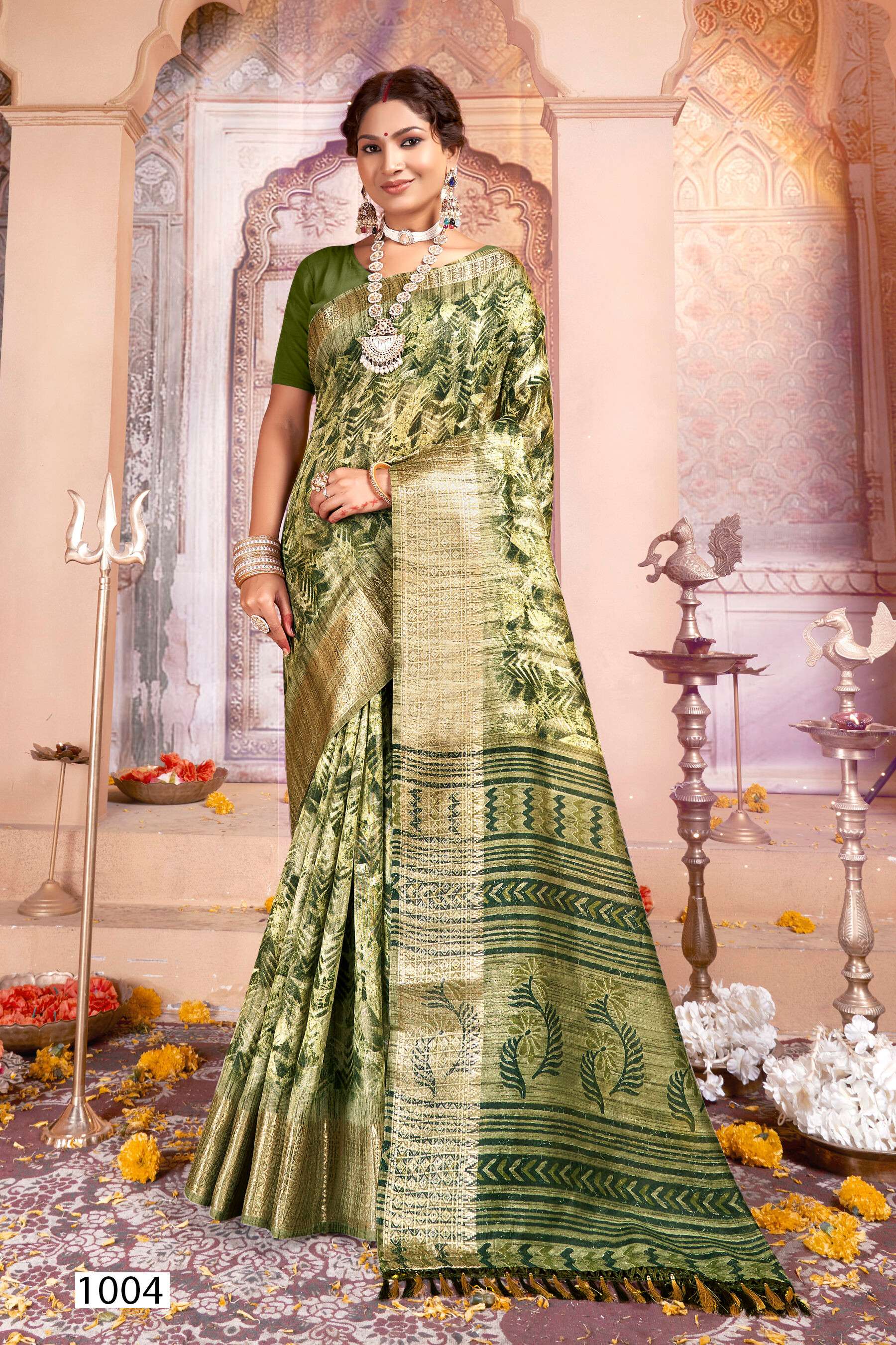 Saroj Golden Screen Vol - 12 Crystal jacquard border printed saree wholesale catalog