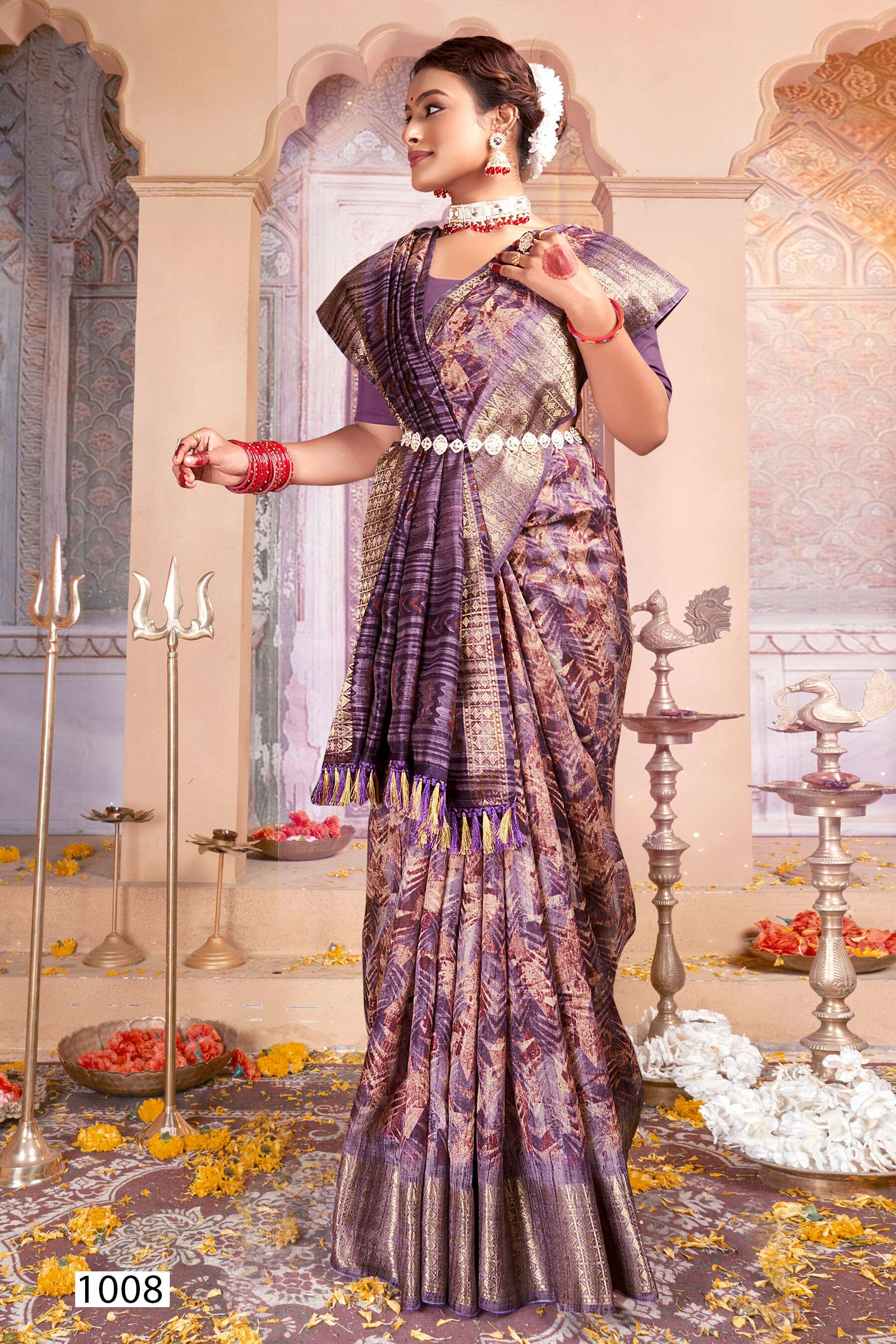 Saroj Golden Screen Vol - 12 Crystal jacquard border printed saree wholesale catalog