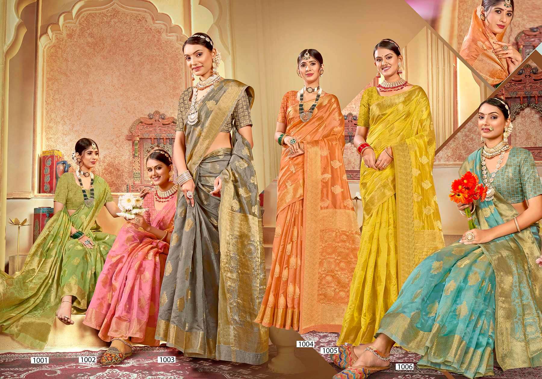 Saroj Ikshitaa vol.1  Soft Organza Saree Wholesale catalog