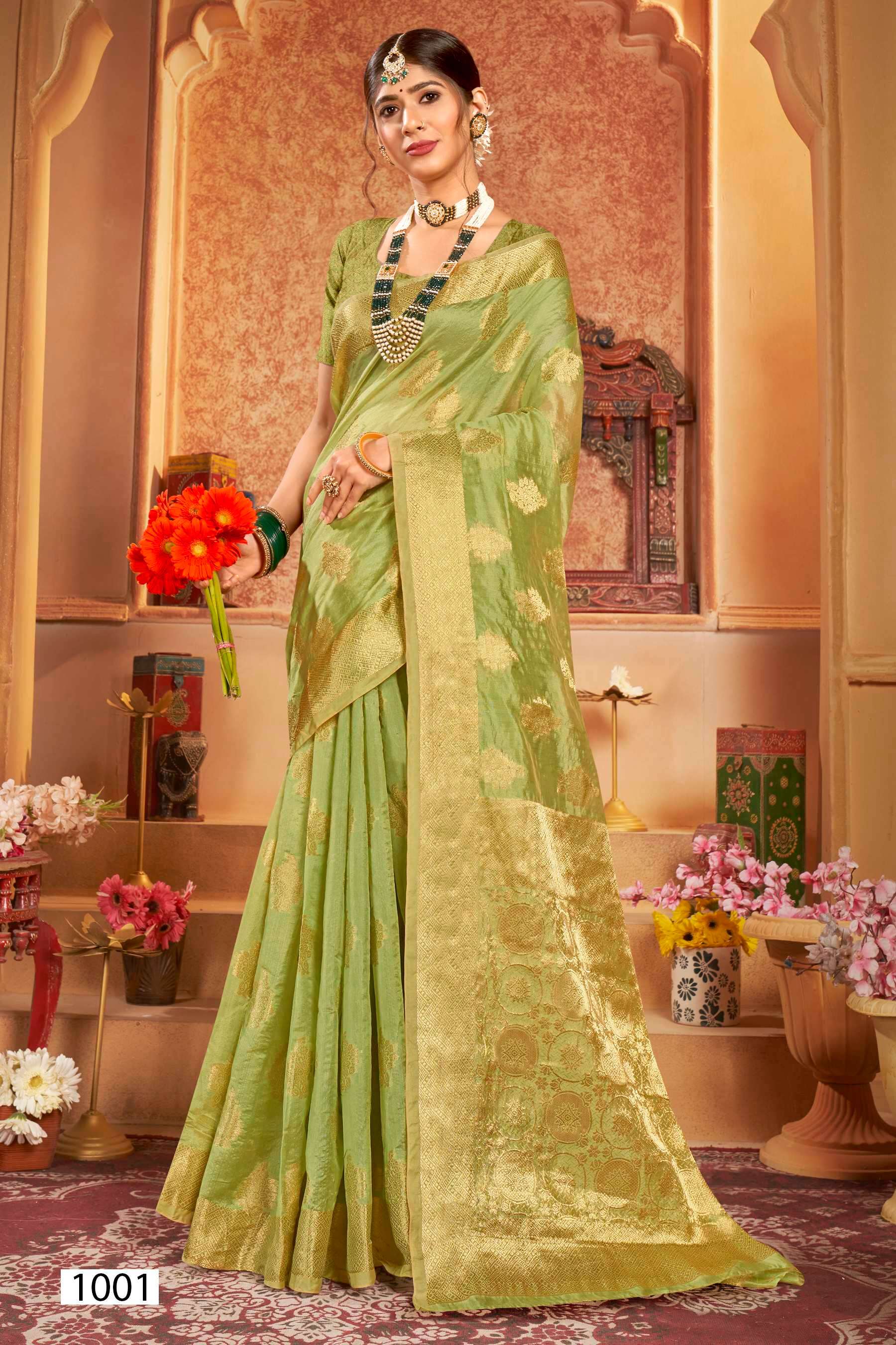 Saroj Ikshitaa vol.1  Soft Organza Saree Wholesale catalog