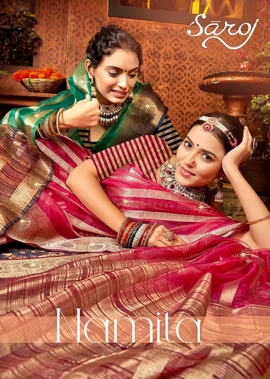 Saroj Namita Organza Saree Wholesale catalog    