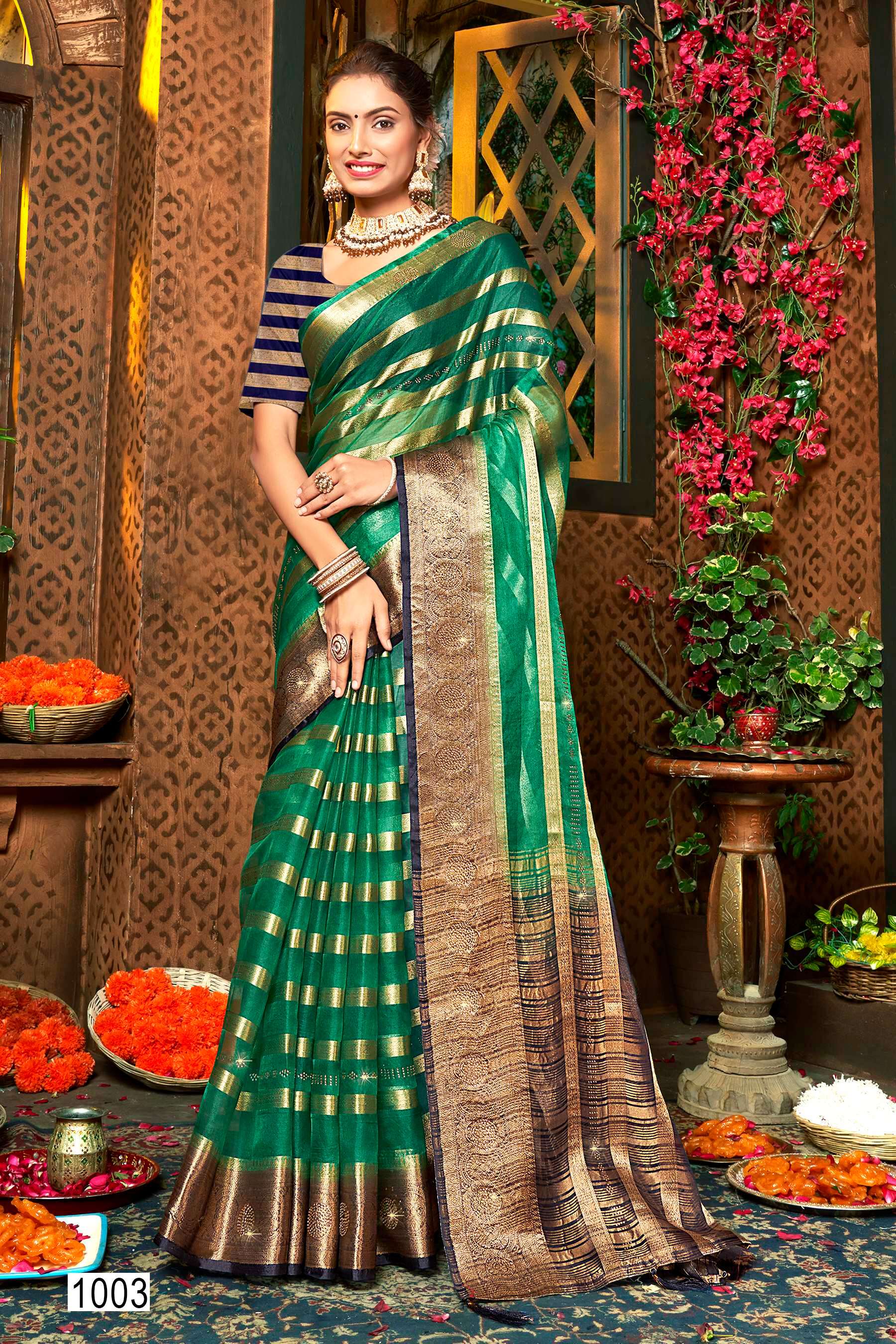 Saroj Namita Organza Saree Wholesale catalog    