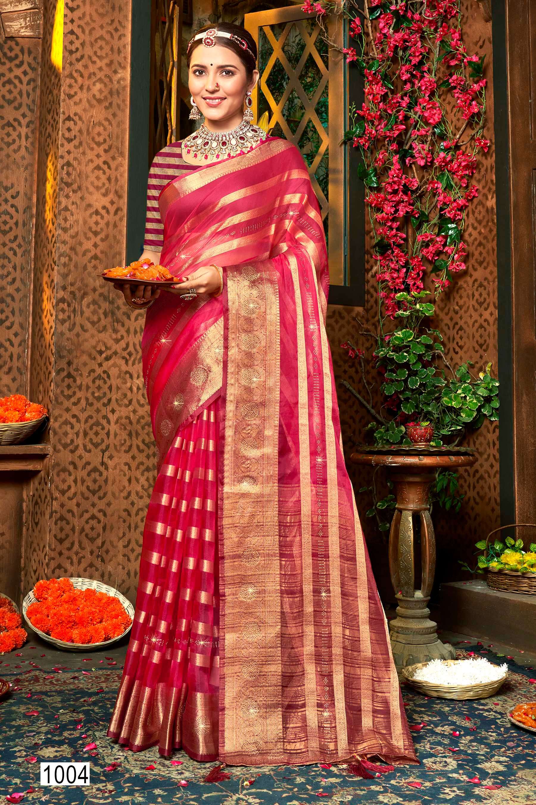 Saroj Namita Organza Saree Wholesale catalog    