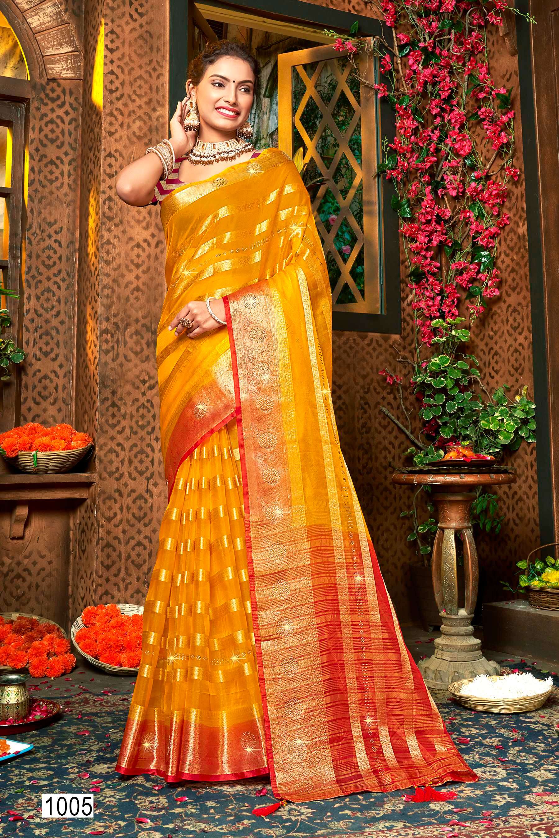 Saroj Namita Organza Saree Wholesale catalog    