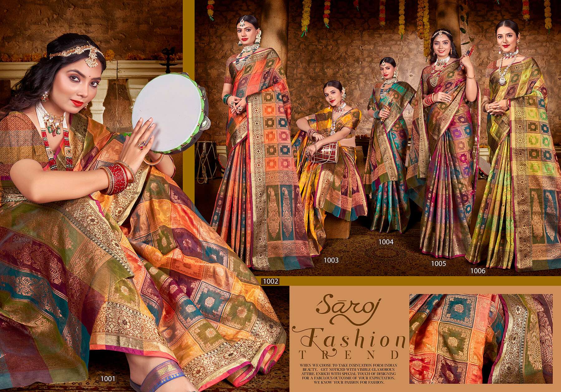 Saroj  Sabyasachi Soft organza Saree Wholesale catalog    