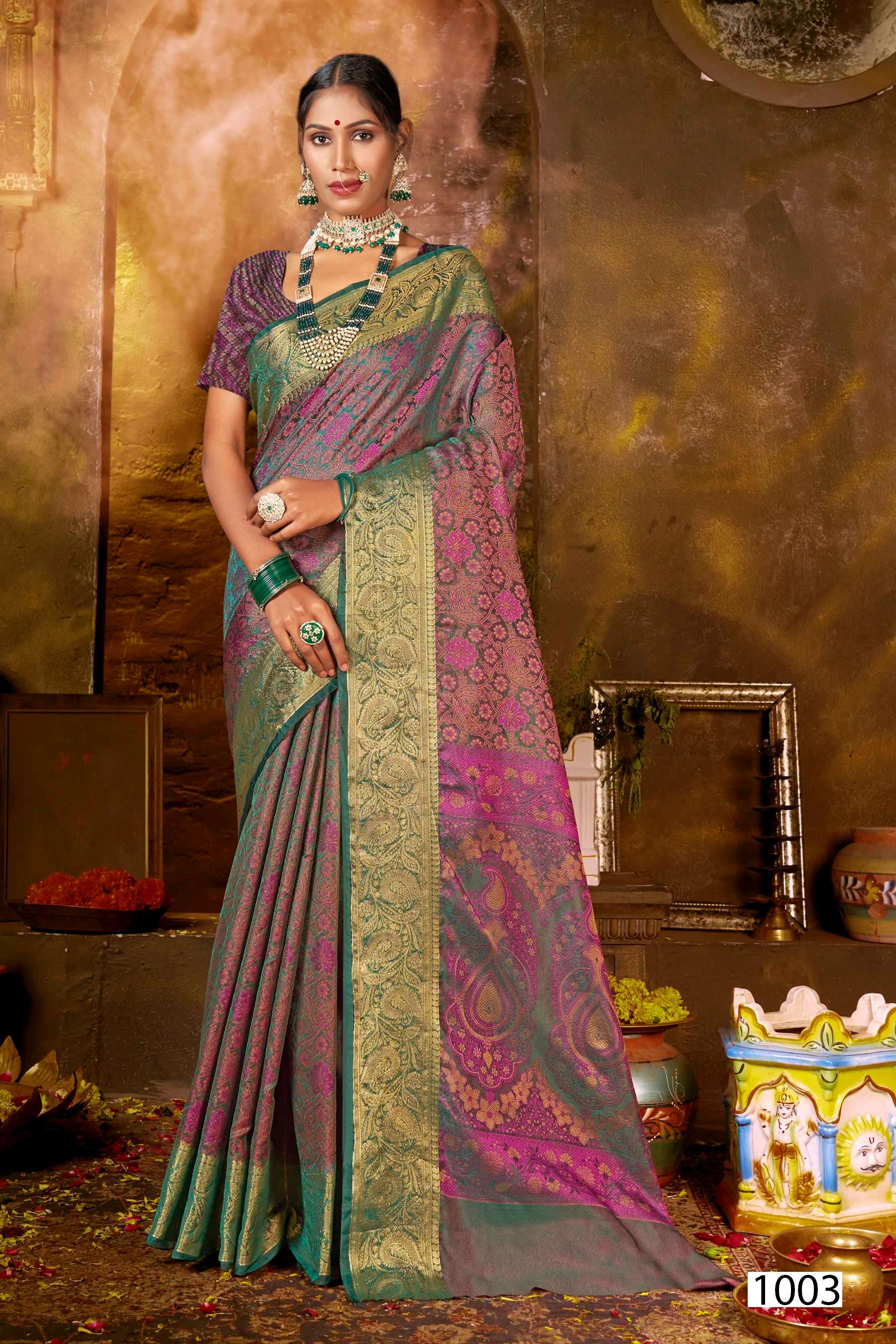 Saroj  SAMHITA Vol.3 Silk saree  Wholesale catalog  