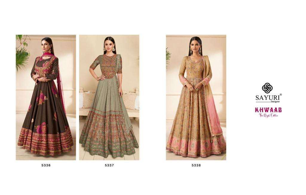 Sayuri Khwaab Real Georgette Gown With Dupatta Wholesale catalog