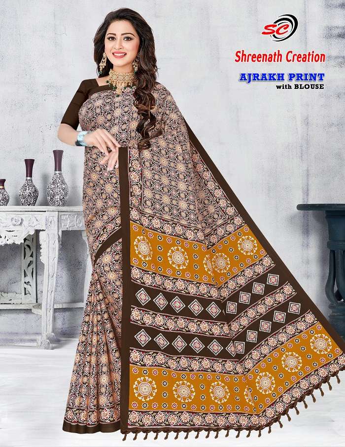 SC Ajarakh Print Vol-1 -Cotton Saree -Wholesale Catalog